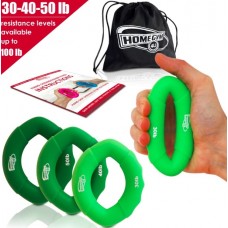 Набір овальних еспандерів для пензля HOMEGYM Hand Strengthener OVAL салатовий, зелений, темно-зелений