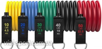 Набір трубчастих амортизаторів ALEATH SPO Exercise Bands 150lbs (5 еспандерів)