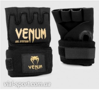 Накладки гелеві бинти Venum Gel Kontact Glove Wraps Black Gold 