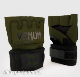 Накладки гелеві бинти Venum Gel Kontact Glove Wraps Khaki Black