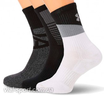 Шкарпетки Under Armour PHENOM TWISTED CREW чорний чоловік 1312460-002