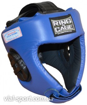 Відкритий Боксерський шолом RING TO CAGE USA BOXING APPROVED Competition Headgear rcahusa синій