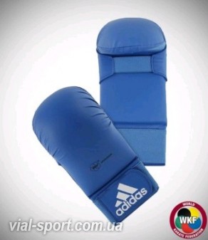 Рукавички Adidas без захисту пальця WKF. WKF approved. Колір Синій