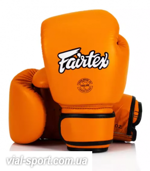 Рукавички боксерські Шкіряні на липучці FAIRTEX BGV16 Помаранчевий