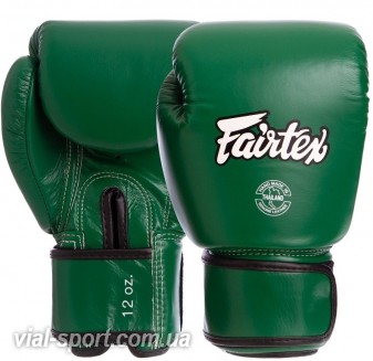 Рукавички боксерські Шкіряні на липучці FAIRTEX BGV16 зелений