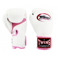 Боксерські рукавички Twins Velcro Mesh Edition BGVLA1 White Pink