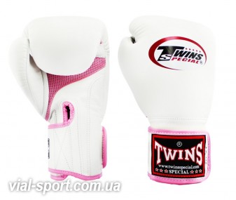 Боксерські рукавички Twins Velcro Mesh Edition BGVLA1 White Pink