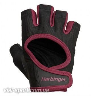 Рукавички для фітнесу HARBINGER Women's Power Gloves H1615 Чорний / Бордовий