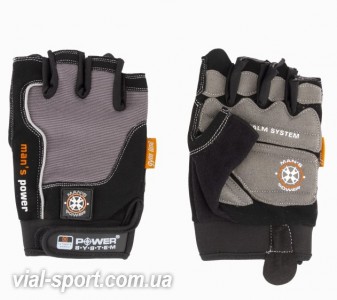 Рукавички для фітнесу та важкої атлетики Power System Man's Power PS - 2580 Black / Grey