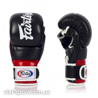 Рукавички для змішаних єдиноборств FGV18 Fairtex Super Sparring MMA Gloves Black-Red