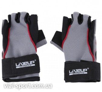 Рукавички для тренування LiveUp TRAINING GLOVES чорний / сірий / червоний