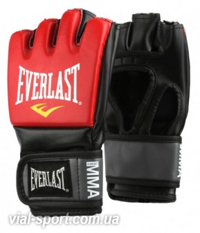 Рукавички MMA Everlast Pro Style Grappling Gloves (тренувальні) червоно-чорний