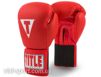 Рукавички тренувальні TITLE Classic Leather Elastic Training Gloves червоний