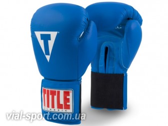 Рукавички тренувальні TITLE Classic Leather Elastic Training Gloves синій