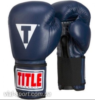 Рукавички тренувальні TITLE Classic Originals Leather Elastic Training Gloves сині