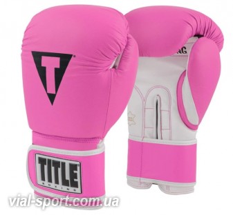 Рукавички тренувальні TITLE Pro Style Leather Training Gloves 3.0 рожевий/білий