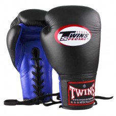 Рукавички Twins Pro Lace Up Boxing Gloves black / blue