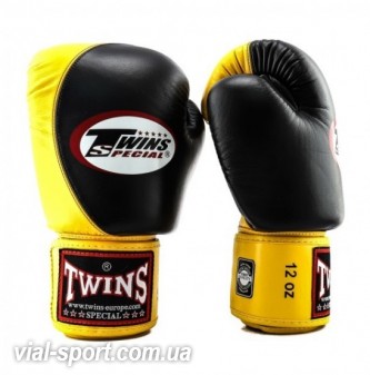 Рукавички Twins Special Muay Thai Boxing Gloves BGVL-9 (тренувальні) чорно-жовтий