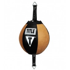 Пневмогруша на резинках TITLE vintage leather double speed bag чорний / коричневий VGLDEB