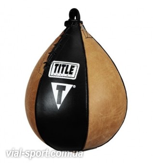 Пневмогруша швидкісна TITLE VINTAGE LEATHER SUPER SPEED BAG чорний / коричневий VGLSB 15Х23 см