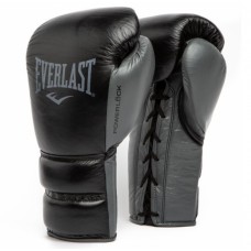 Професійні рукавички EVERLAST Powerlock-2 Pro Fight Gloves чорний/сірий