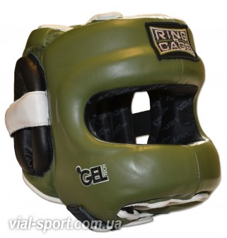 Боксерський шолом з бампером RING TO CAGE Deluxe Full Face GelTech Sparring Headgear 2.0 RC50FS2 green