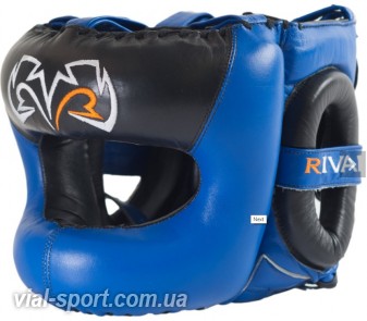 Боксерський шолом з бампером RIVAL Guerrero Facesaver Headgear RHGFS3 black-blue