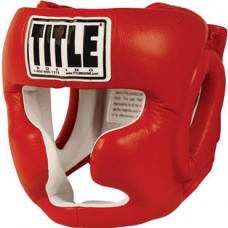 Боксерський закритий захисний шолом TITLE Boxing Full Face Training Headgear red