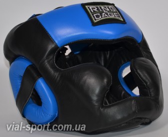 Шолом Боксерський з повним захистом RING TO CAGE Diagonal Improved-Vision Full Face Headgear-chin &amp; cheek RC50T black blue