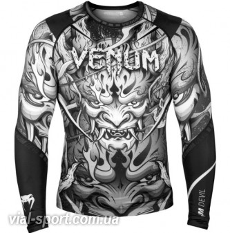 Рашгард Venum Devil Rashguard Long Sleeves White Black