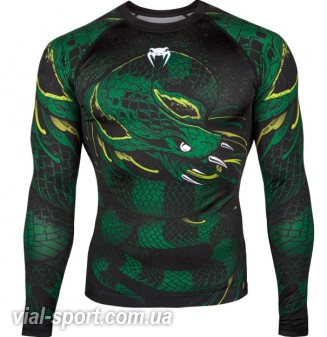 Рашгард Venum Green Viper Rashguards Long Black Green