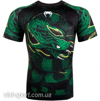 Рашгард Venum Green Viper Rashguards Short Black Green