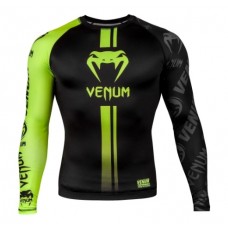 Рашгард Venum Logos Rashguard Long Sleeves Black Neo Yellow