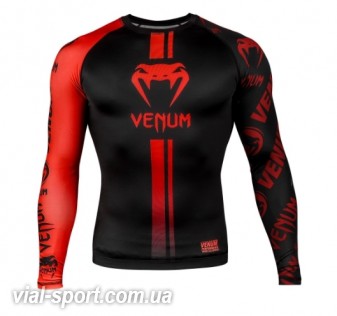 Рашгард Venum Logos Rashguard Long Sleeves Black Red