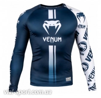 Рашгард Venum Logos Rashguard Long Sleeves Navy Blue White