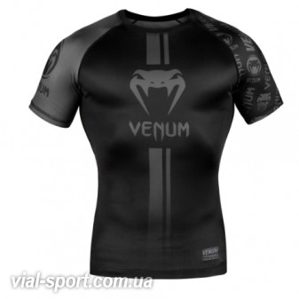 Рашгард Venum Logos Rashguard Short Sleeves Black Black