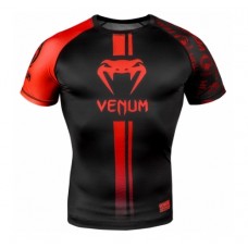 Рашгард Venum Logos Short Sleeves Rashguard Black Red