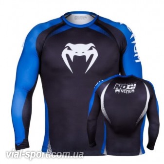 Рашгард Venum No Gi IBJJF Approved Rash Guard Black Blue