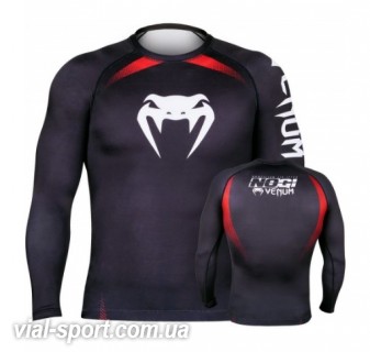 Рашгард Venum No Gi IBJJF Approved Rash Guard Black Red