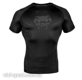 Рашгард Venum Plasma Rashguard Short Sleeves Black Black