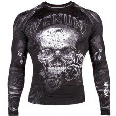 Рашгард Venum Santa Muerte 3.0 Rashguards Long Black White