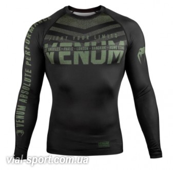 Рашгард Venum Signature Rashguard Long Sleeves Black Khaki Exclusive