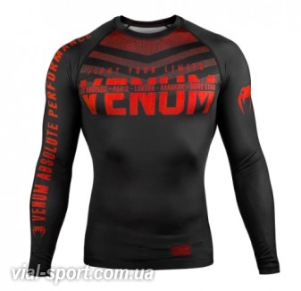 Рашгард Venum Signature Rashguard Long Sleeves Black Red