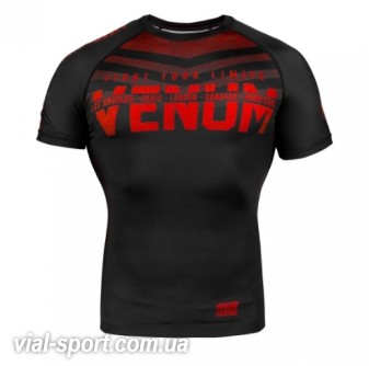 Рашгард Venum Signature Rashguard Short Sleeves Black Red