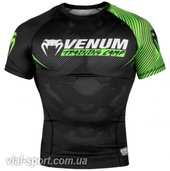 Рашгард Venum Training Camp 2.0 Rashguard Short Black Neo Yellow