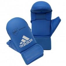 Рукавички із захистом великого пальця для карате з ліцензією WKF синій | ADIDAS 661.23