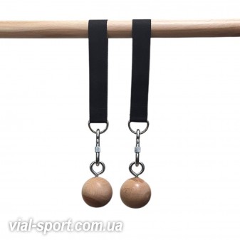 Кулі для підтягування дерев'яні 6 см тренажер хвата для турніка