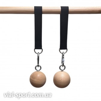 Кулі для підтягування дерев'яні 8 см тренажер хвата для турніка