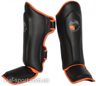 Щитки для захисту гомілки і стопи RING TO CAGE FightersJuice MMA Muay Thai Shin Guard чорний / помаранчевий