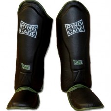 Щитки для захисту гомілки і стопи RING TO CAGE Platinum GelTech MMA Muay Thai Shin Guard RC15LE чорний / зелений